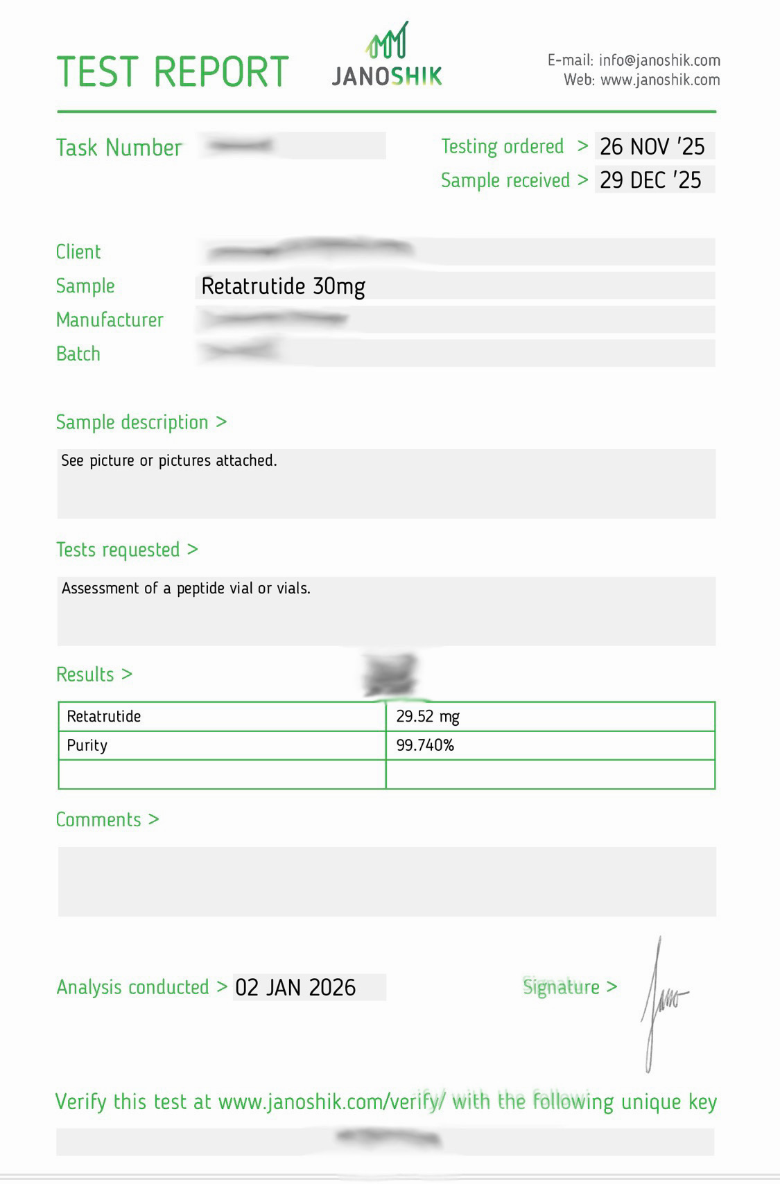 CDC-3 RT 30MG Lab Report